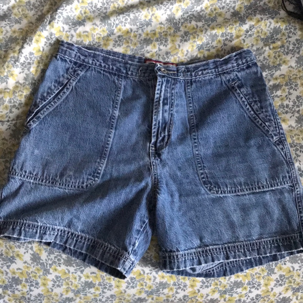 Vintage 90s Y2K denim cargo shorts